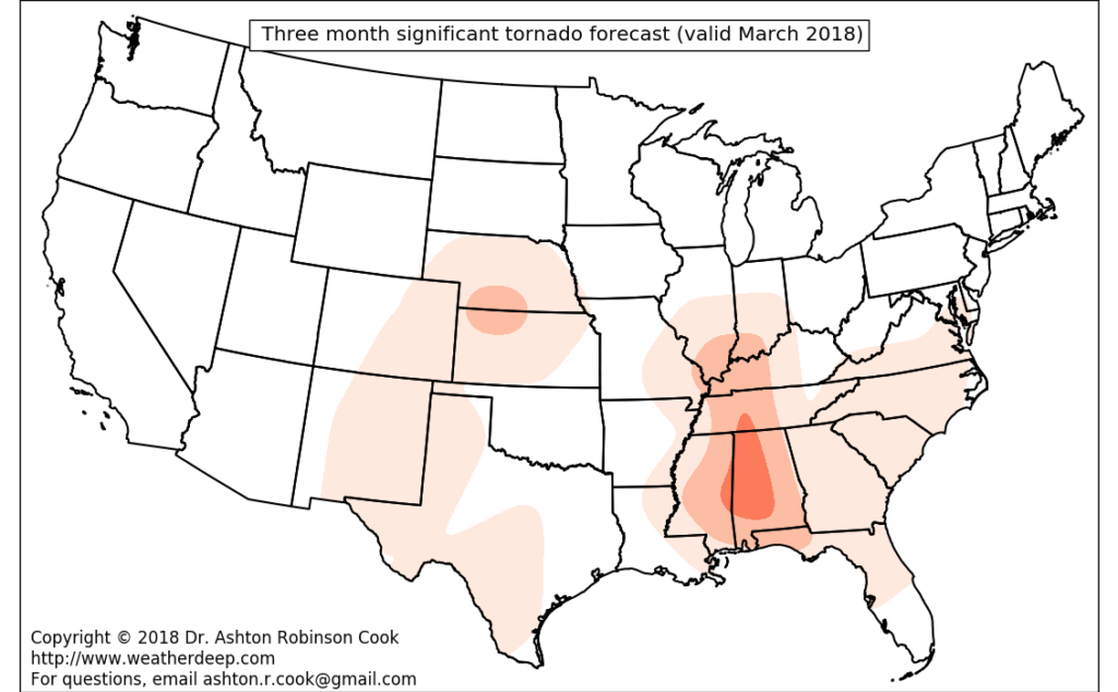 Extended range forecasts of the March 2018 Alabama tornadoes